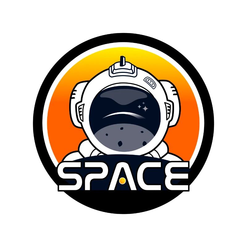Astronaute dans l’espace couleurs orange