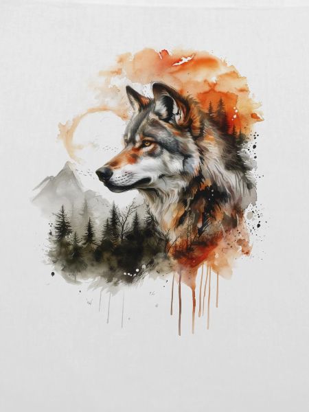 Wolf mit Wasserfarbe