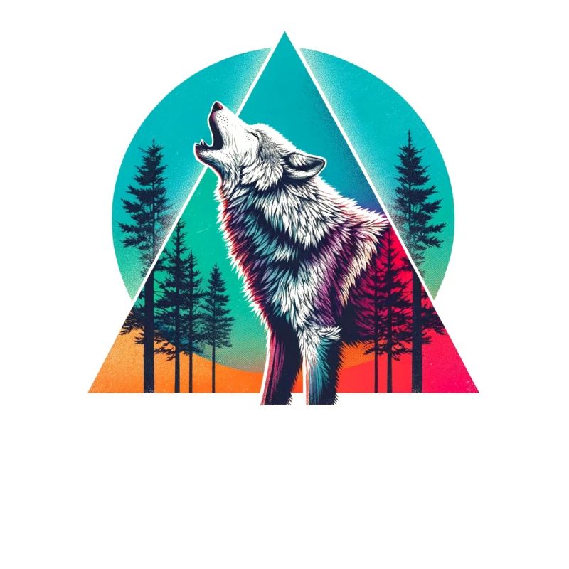 Wolf Wald Geometrie Bunt
