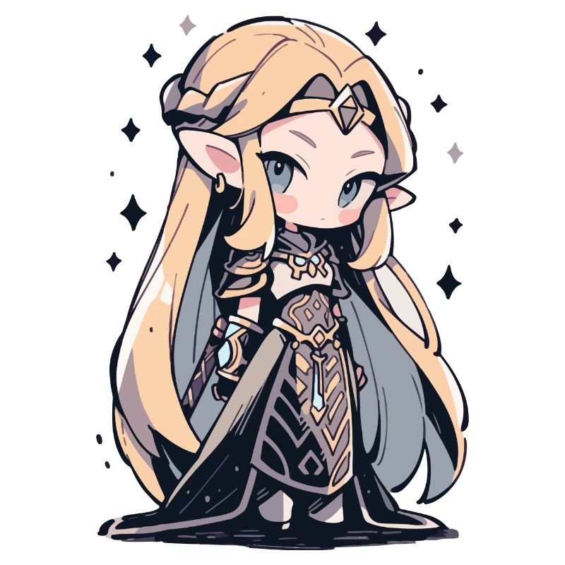 Princesse Chibi mignonne - Conception de conte de fées mignon