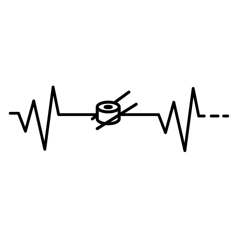Palpitations de battement de coeur Poisson de riz sushi à impulsion ECG