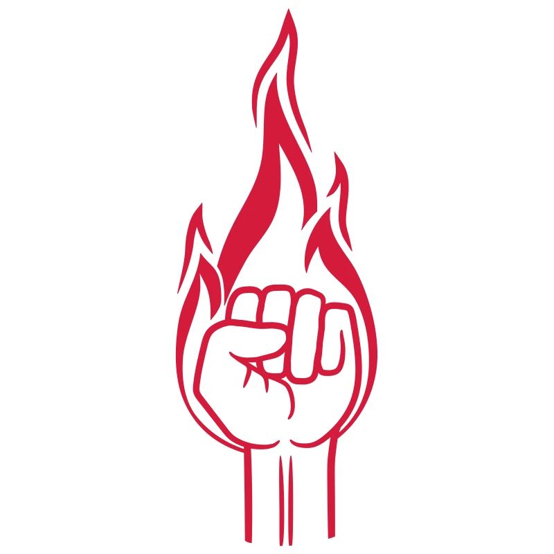 fist torch fire flame burning hot revolution