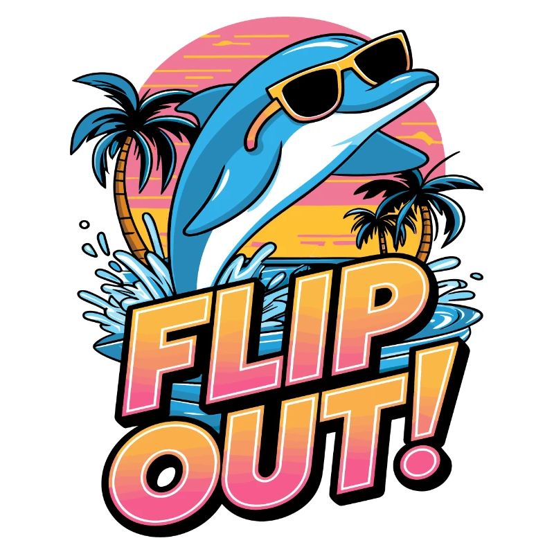 Fun Dolphin Flip Out Design avec lunettes de soleil