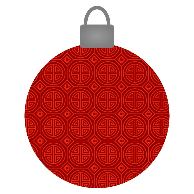 Rotes Rundmuster Weihnachtskugel