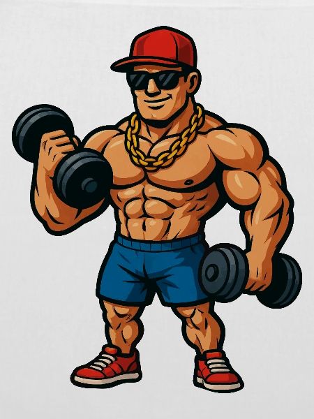 Bodybuilder Cartoon Muskelheld