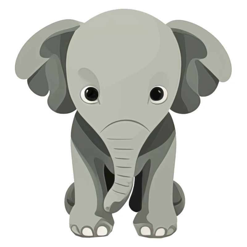 Chiot éléphant dessiné à la main sur coton