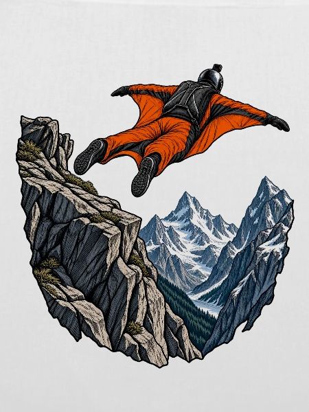 Wingsuitflug über Alpen