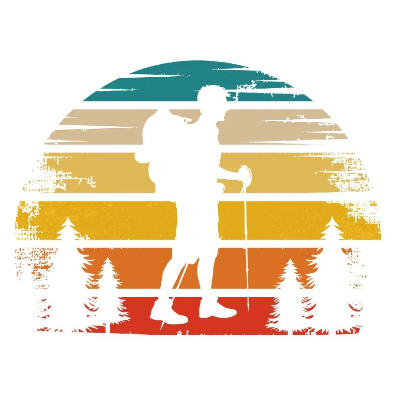 Retro sun and hiking -