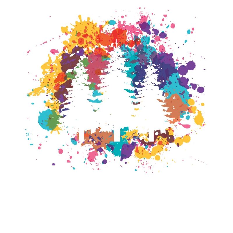 Buntes Spritzen und Baum -