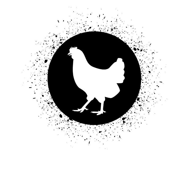 Cercle avec éclaboussures et poulet -