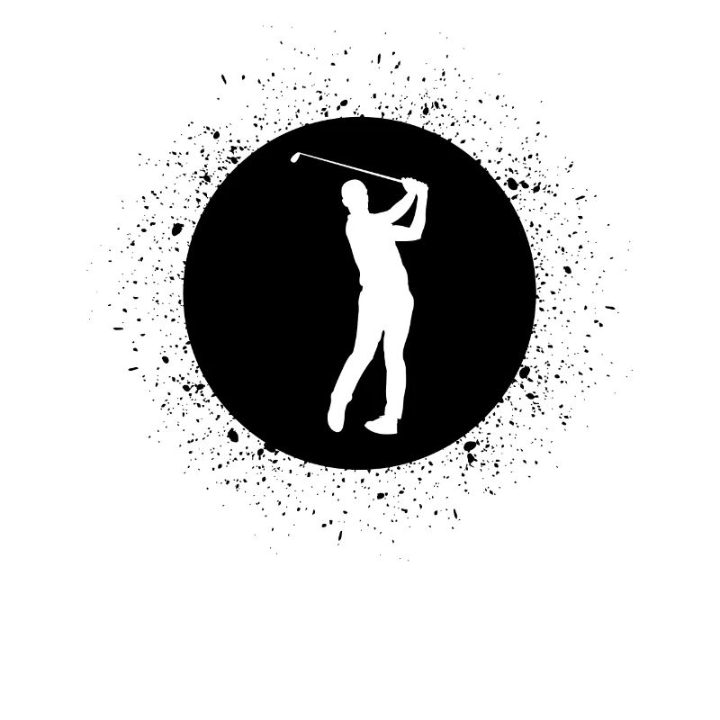 Cercle avec éclaboussures et golf -