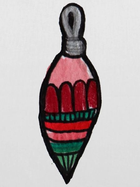 Gestreifter Tropfenornament