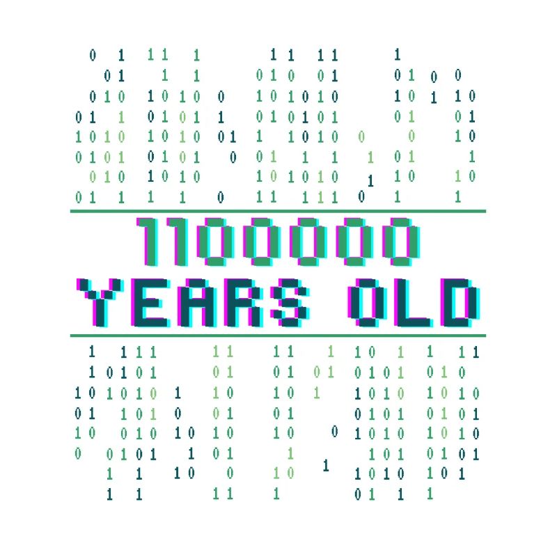 96th Birthday 96 years old Binary Code Computer Science