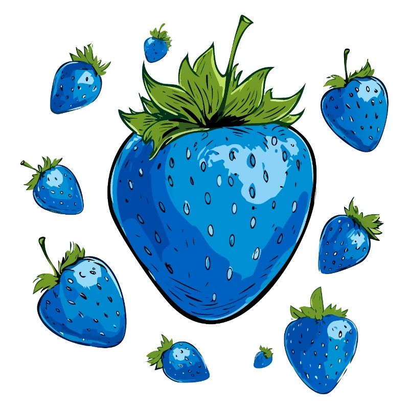 blaue erdbeeren,erdbeere,blaue erdbeere,illu