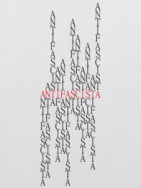 Antifascista Typo Collage rot/schwarz