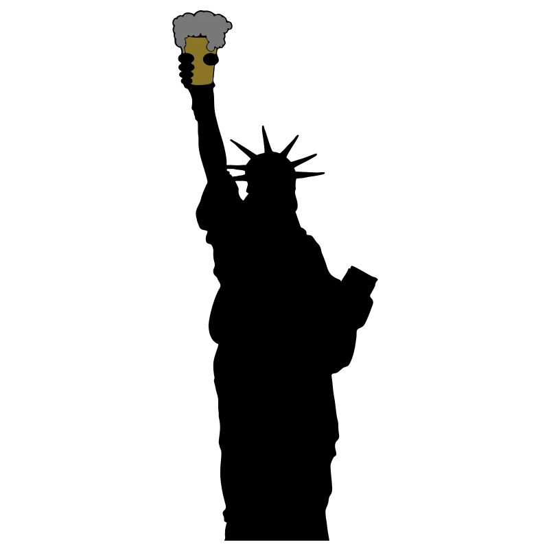 freiheitsstatue mit bierglas