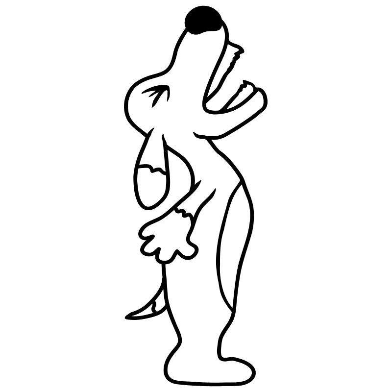 Dog angrily yelling upwards barking loudly yapping