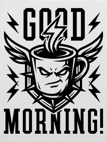 Good Morning Kaffeetasse Blitz Schwarz