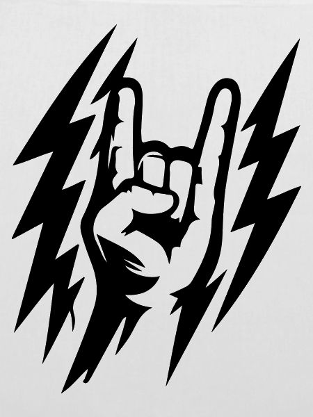 Rock Handzeichen Blitze Symbol Schwarz