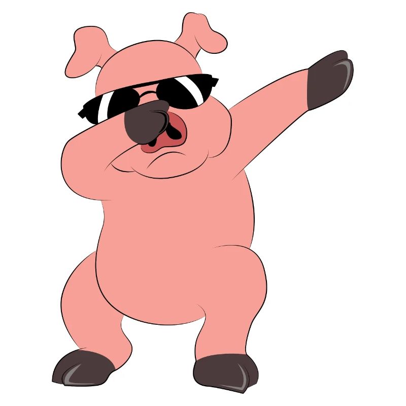 Danser, dabbing, cochon
