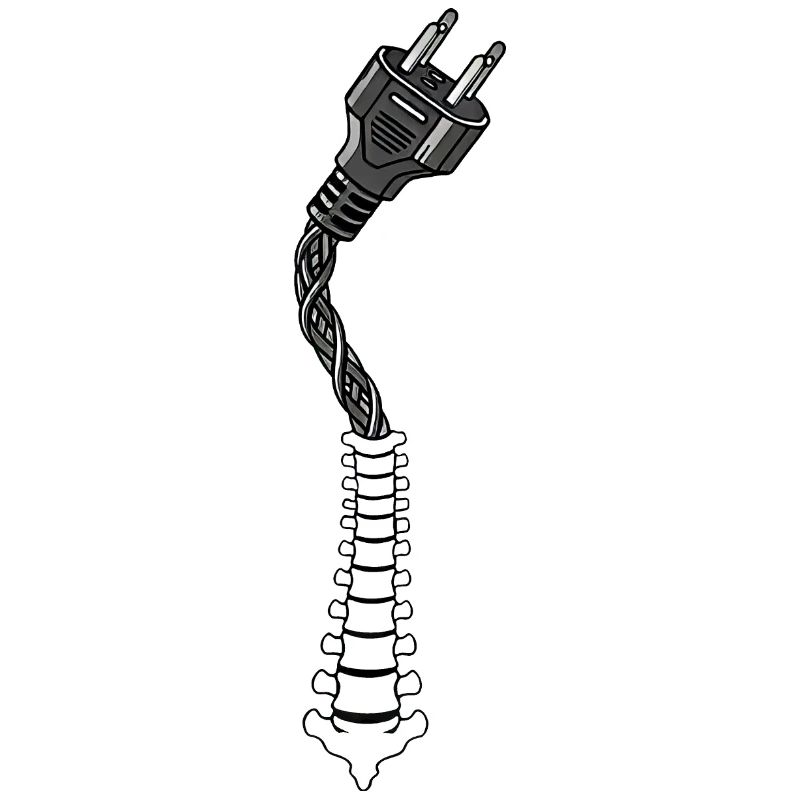 Cyborg Silhouette Spine Plug Artificial