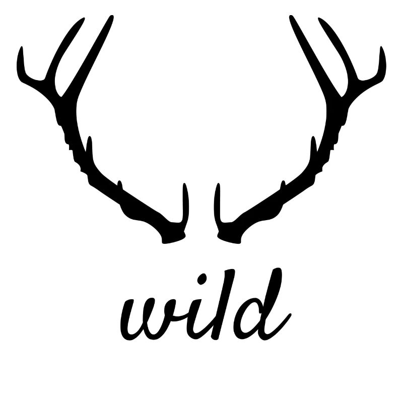 Geweih Hirsch Wild Schwarz