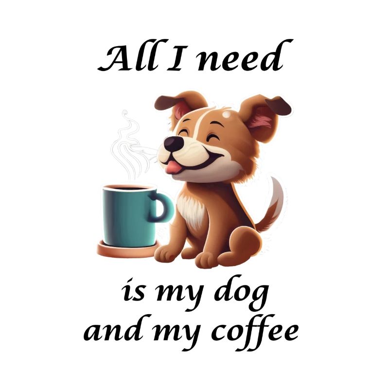 Süßer Hund mit Kaffeetasse