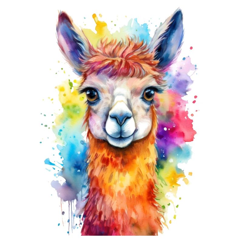 Lama oder Alpaka Aquarell Illustration