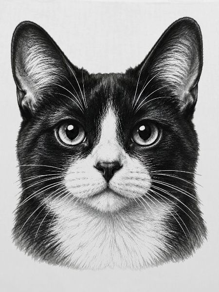 Schwarzweiß Katzenporträt