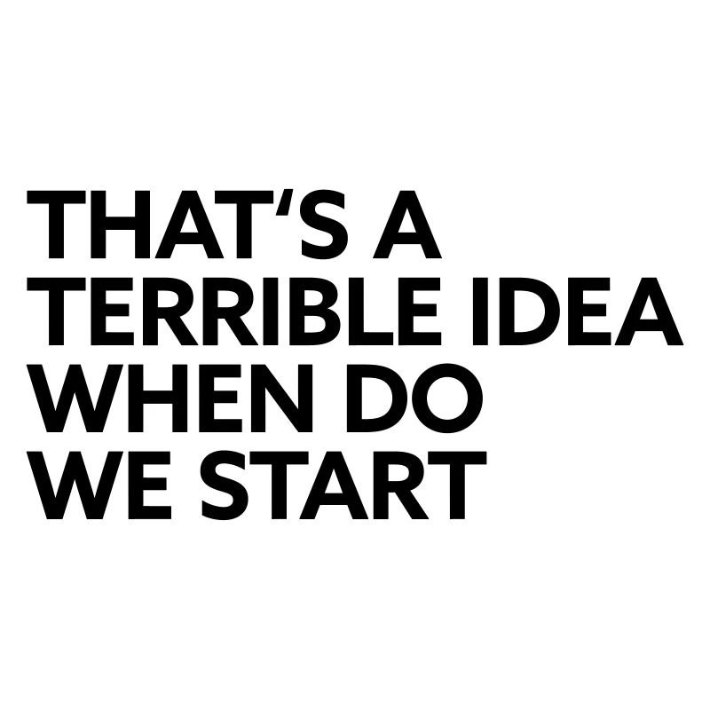 That s a terrible Idea when do we start