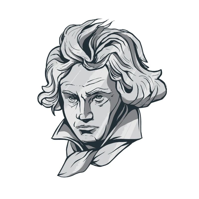 Buste de visage de Beethoven avec le compositeur de Beethoven