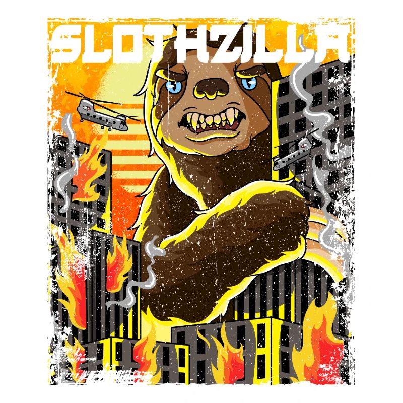 Slothzilla Japanese Sloth Japan Sunset