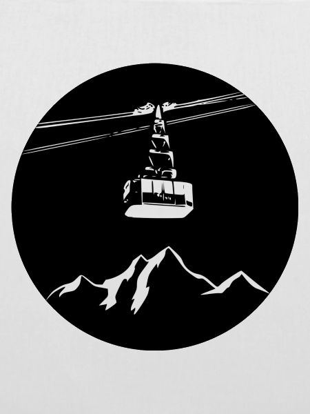 Berg mit Gondel weiss