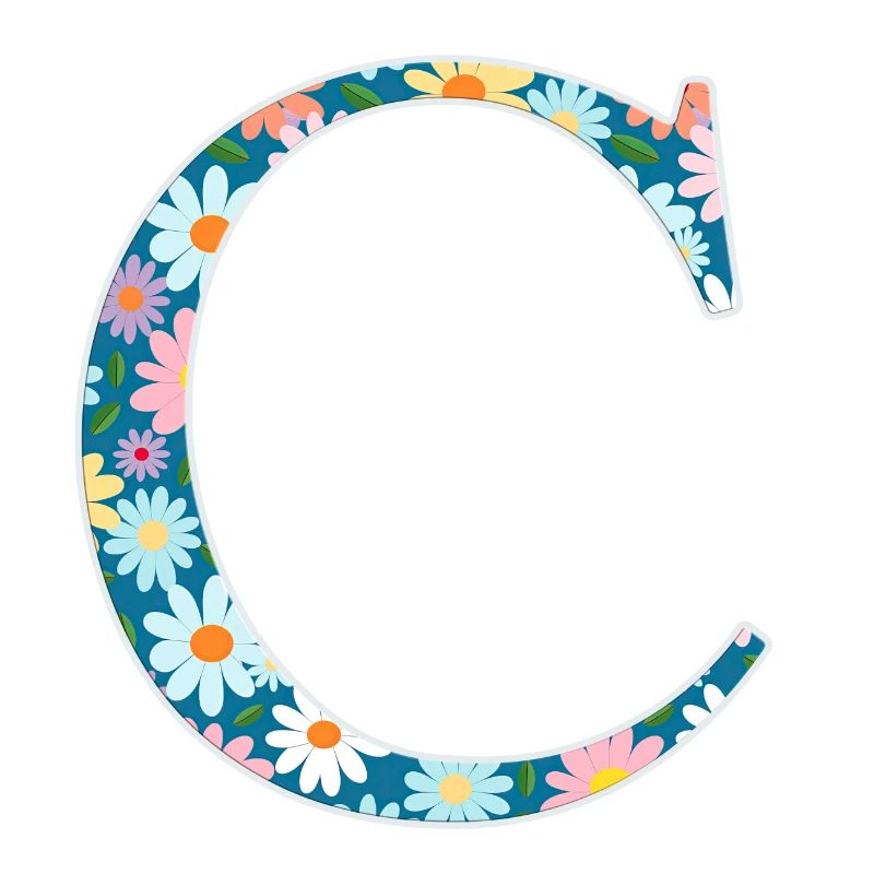 Personalisierbar Monogramm C Blumenmuster
