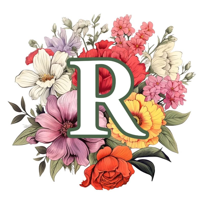 R Monogramm Blumenstrauss