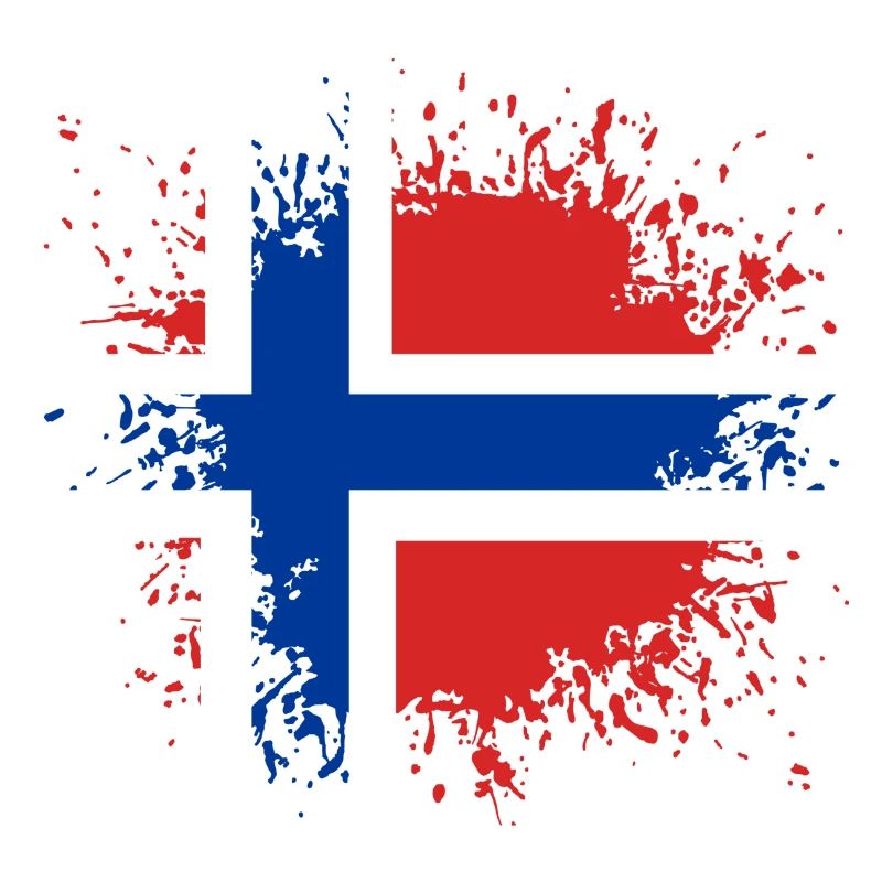 Norwegen Flagge Farbfleck Klecks Fleck Flecke
