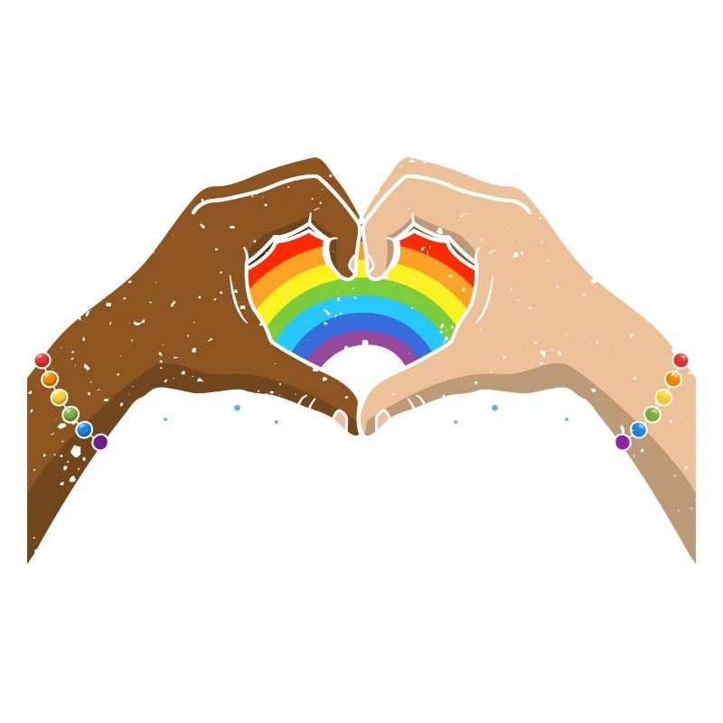 CSD LGBT Hands Shape Rainbow Heart Pride