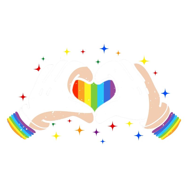CSD LGBT Hands Shape Rainbow Heart Pride
