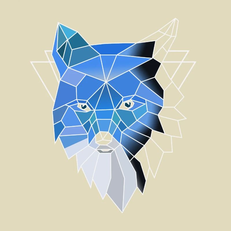Blue polygon wolf