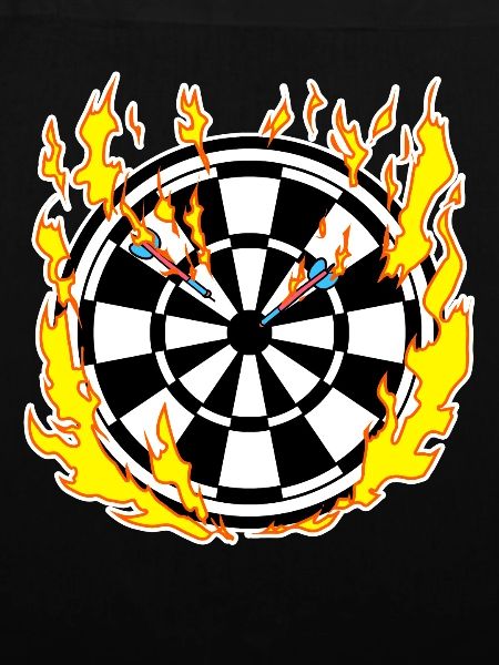 Dartscheibe in Flammen