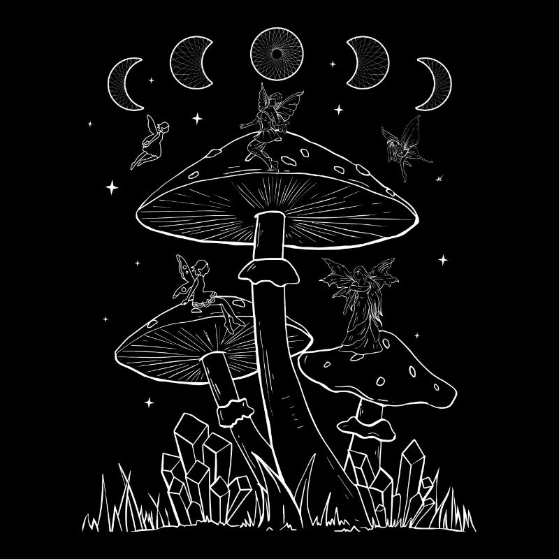 Fairycore Esthétique Fée-Champignon-Lune Phases