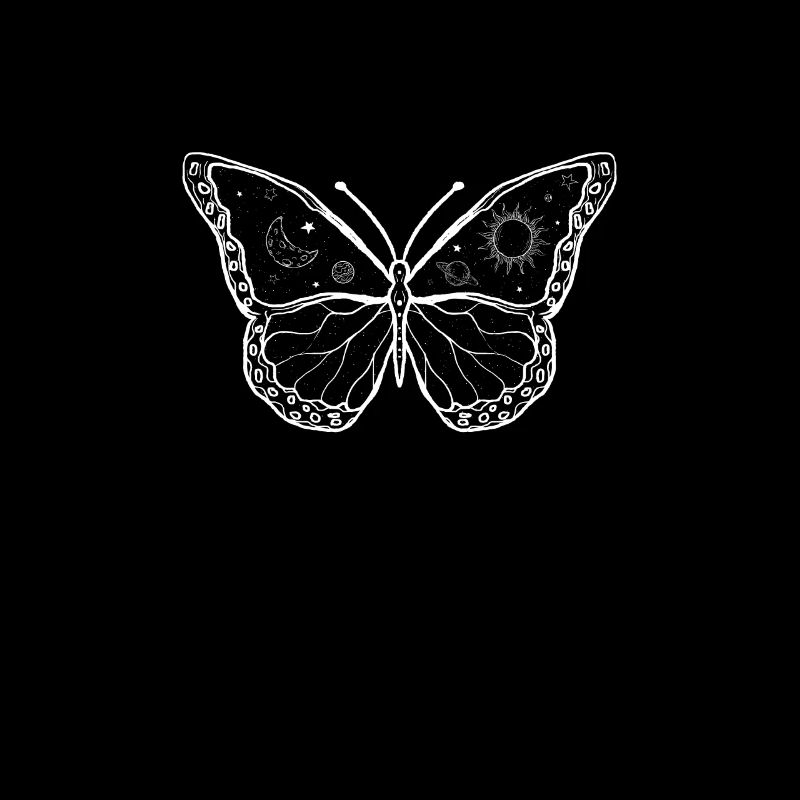 Esthétique Céleste Papillon Galaxie Soleil Lune