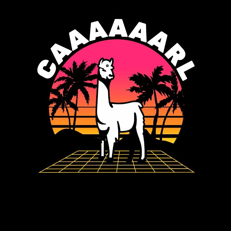 Carl Lama mit Hut - Lustiger Retro Wave Spruch
