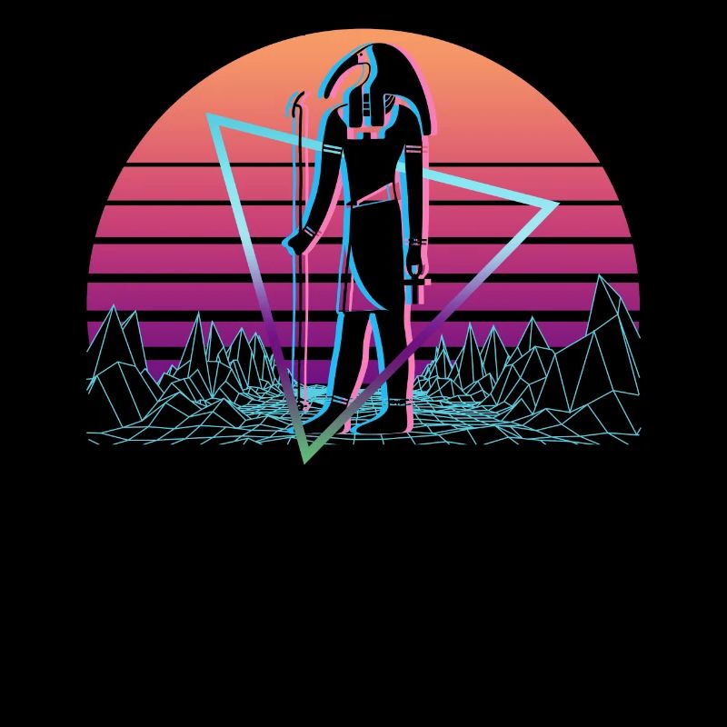Thoth Egyptian God Egypt Vaporwave Aesthetics