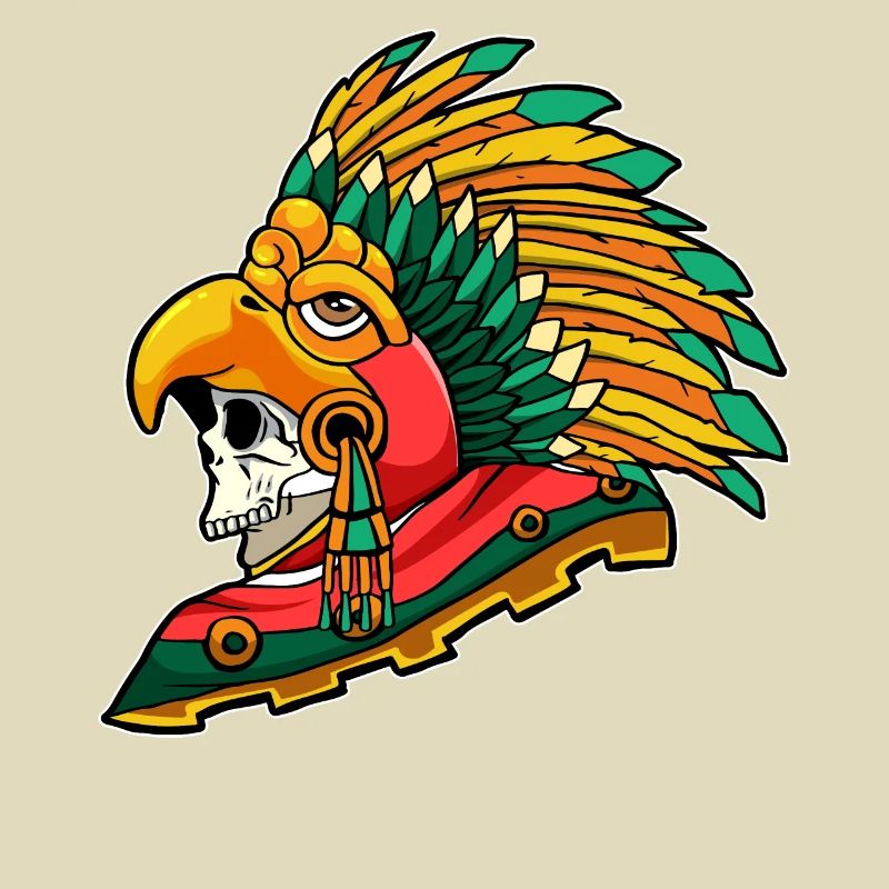 Aztec Eagle Warrior Mayan Skull Inca