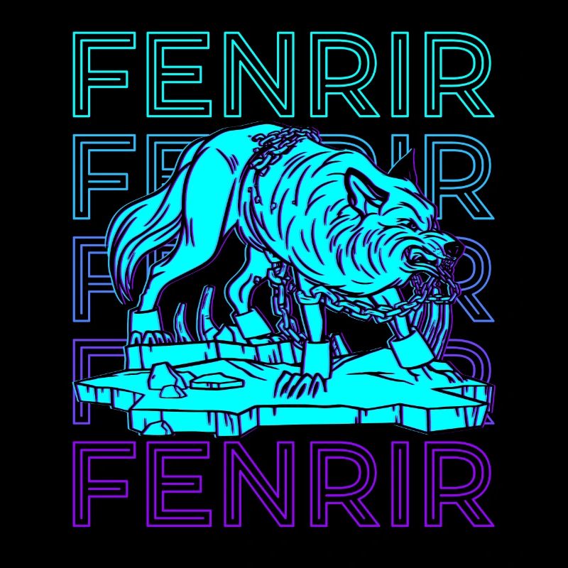 Fenrir Celtic Wolf Viking Retro Gift