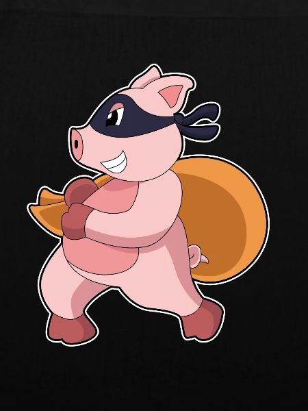 Schwein Bandit Geldsack
