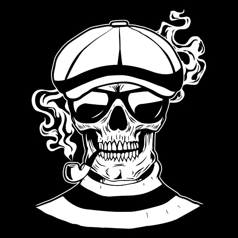 Beatnik Gothic Skull Pipe Goth Vintage Retro