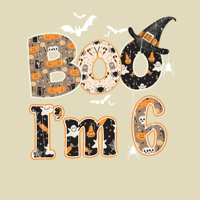Halloween Pattern Ghost Creatures Birth Age 6