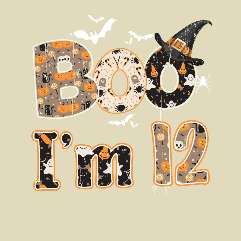 Halloween Pattern Ghost Creatures Birth Age 12
